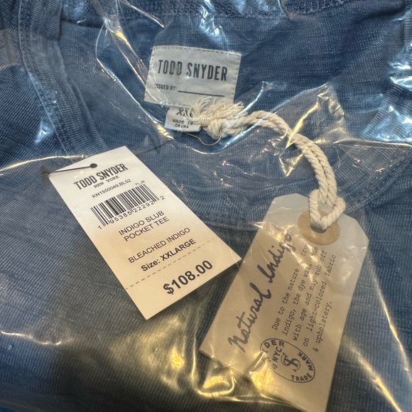 NWT Todd Snyder M or XXL BLEACHED INDIGO SLUB POCKET TEE - Picture 4 of 14